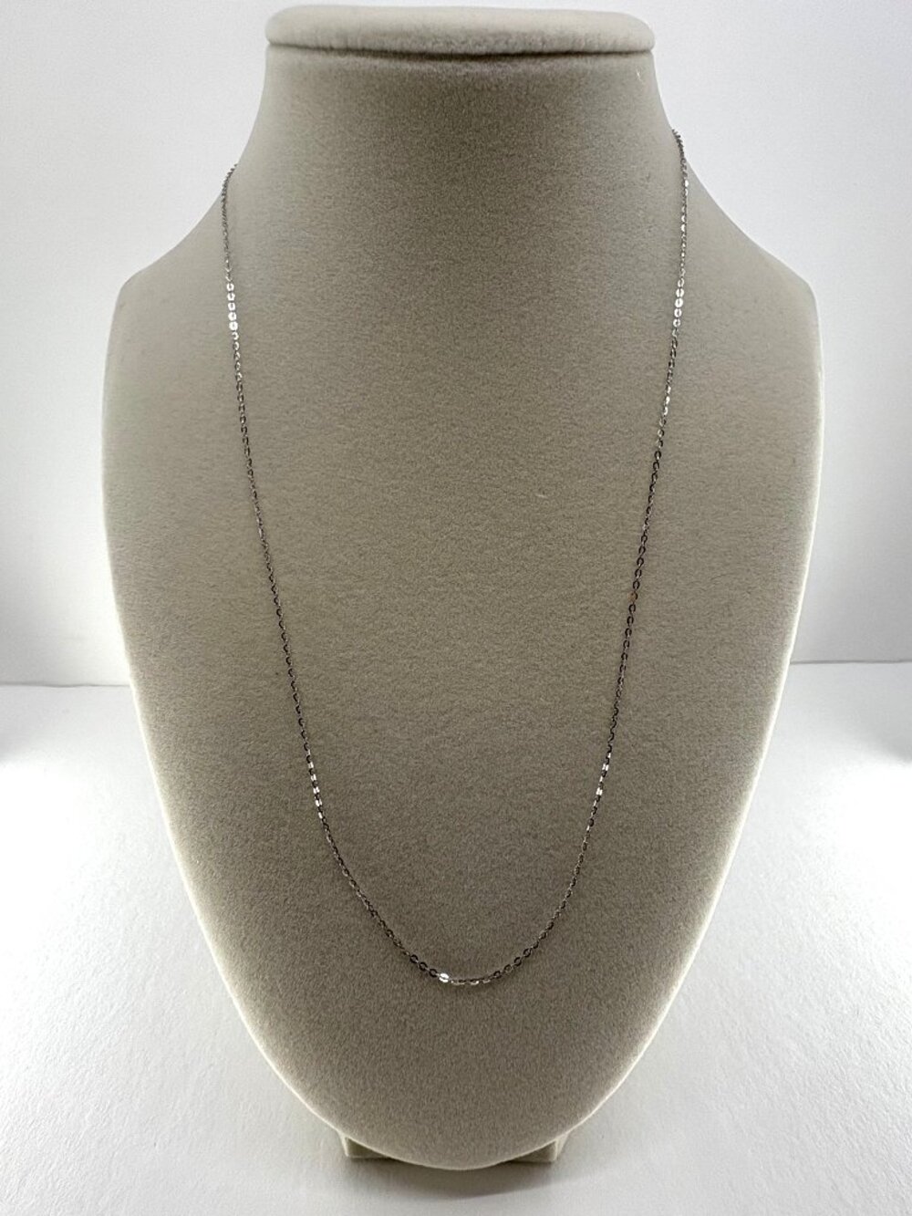925 Solid Silver O-Chain Cable 1.3mm Necklace Rhodium Plated 20" 0.99g